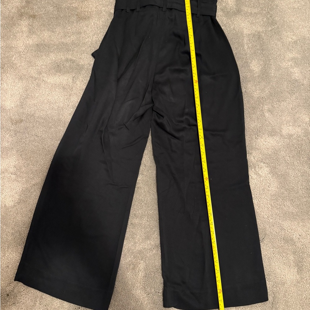 Abercrombie & Fitch Black Wide-Leg Pants with Wooden Button Accents Size S - Picture 3 of 7